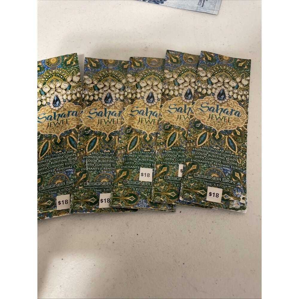 Designer Skin 30x Bronzer Bronzing Tanning Bed Lotion 5 Packs Sahara Jewel